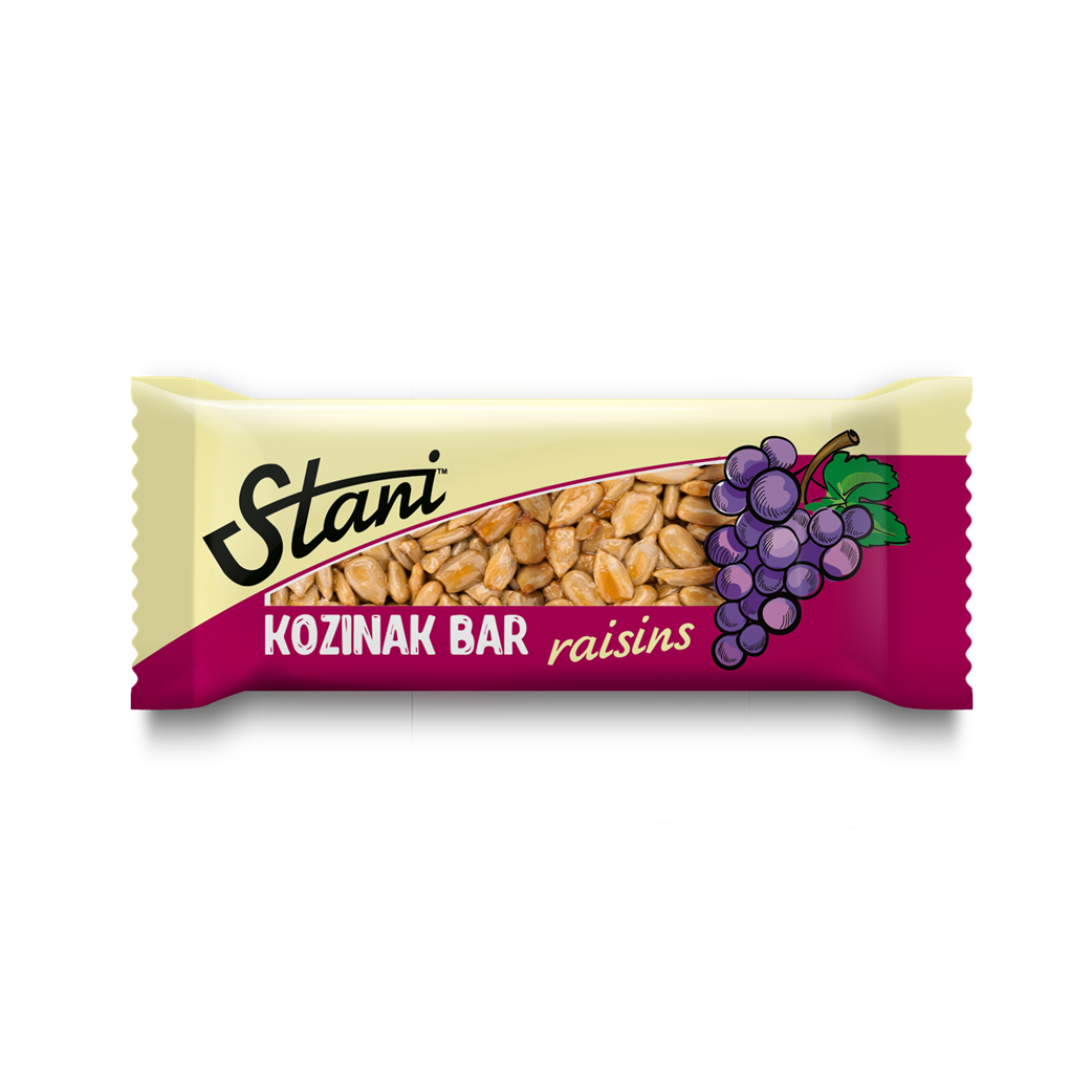 Oriental sweets such as caramel: Kozinaki based on sunflower seeds with raisins “Stani”