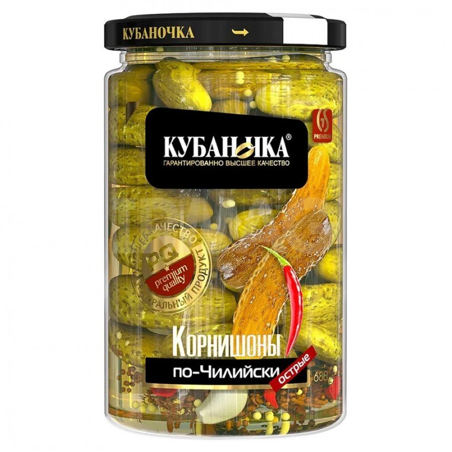 Gherkins, marinated in Chilean style TM Kubanochka