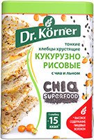 Crispy crispbread “Corn-rice” with chia and flax