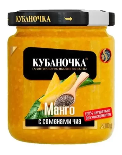 Десерт фруктовый. Манго с семенами чиа. ТМ Кубаночка