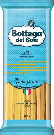 Pasta products “Bottega del Sole” made from durum wheat flour, Fettuccine