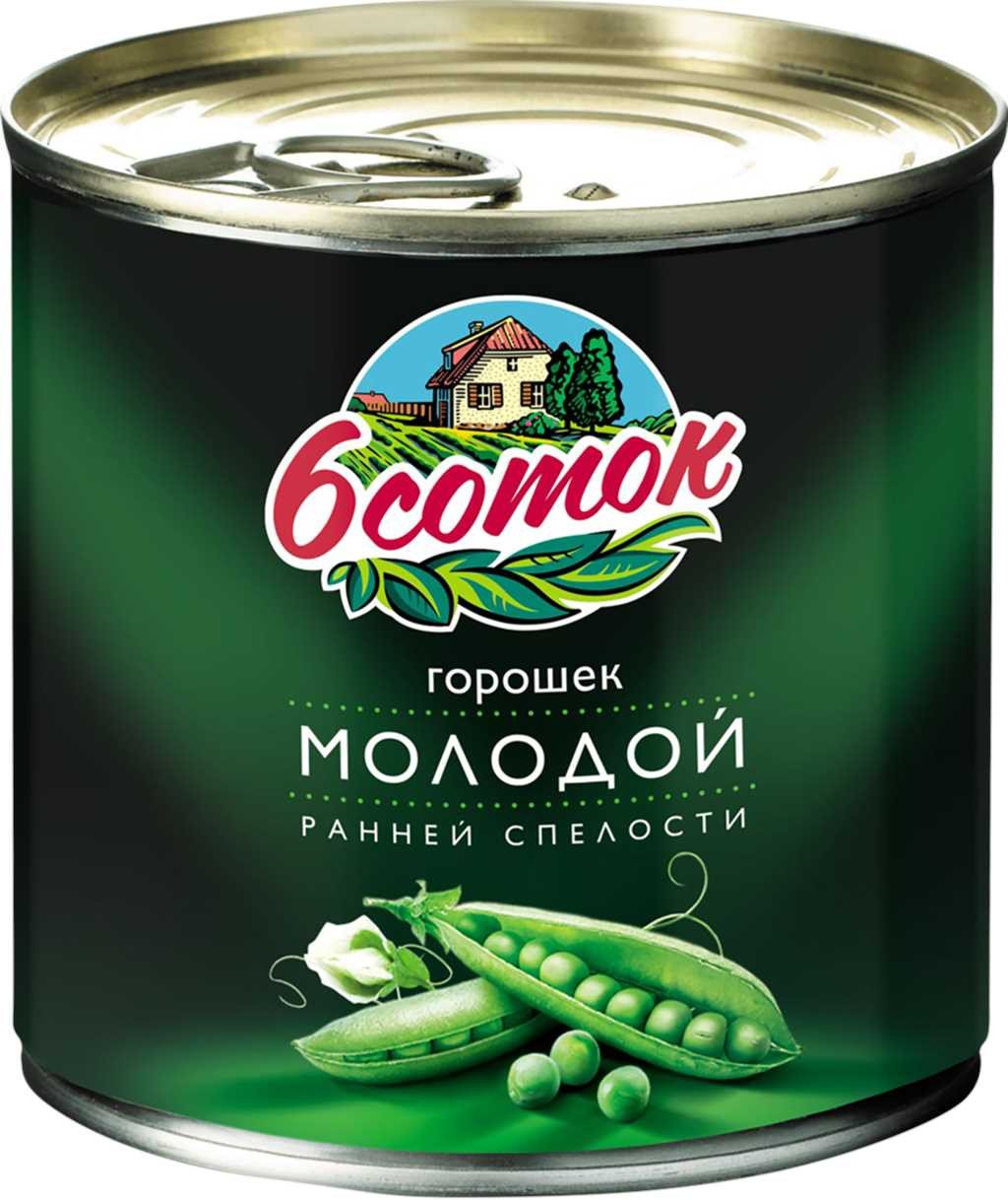 Canned green peas “Peas of young early ripeness”. Sterilized.