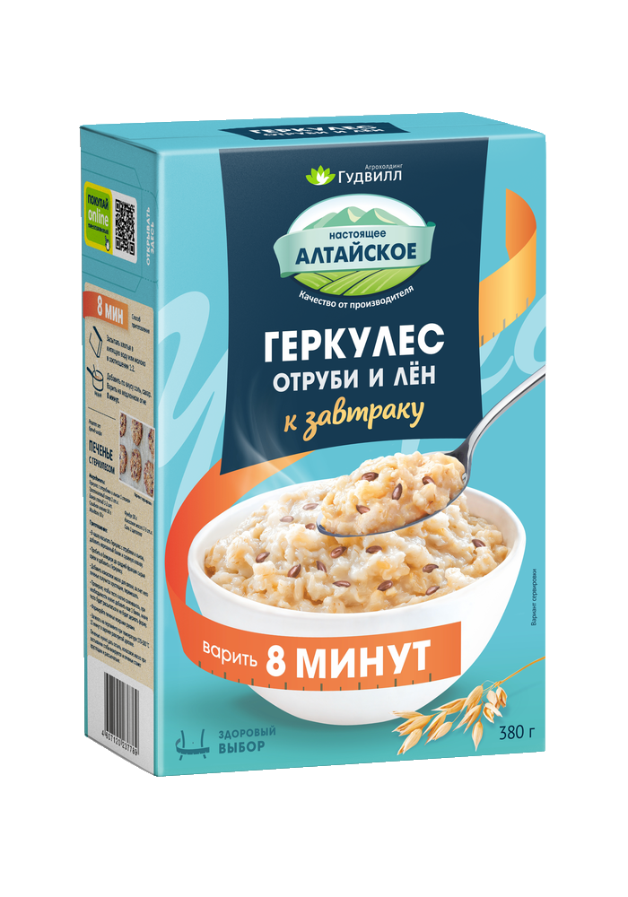 Oat flakes “Hercules” with bran and flax seeds