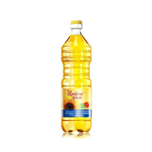 Refined deodorized frozen sunflower oil, first grade “Generous Summer”, packaged in PET bottles