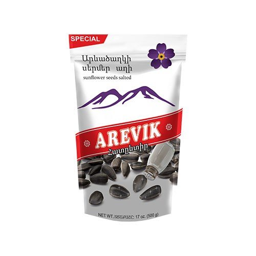 Roasted, unpeeled, salted sunflower seeds “Arevik”