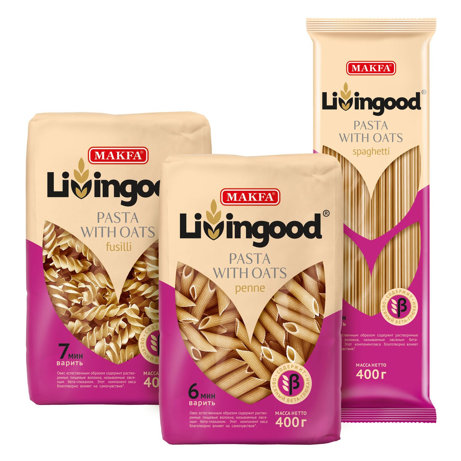 Livingood oat pasta products in assortment