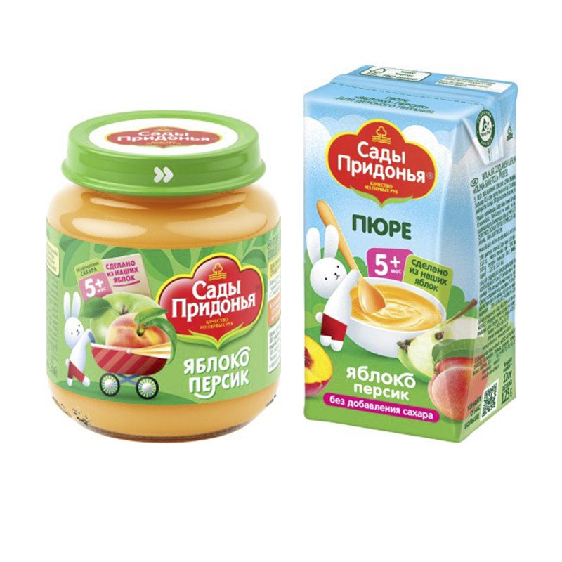 Apple-peach puree, for baby food