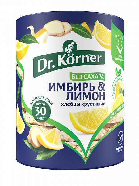 Crispy bread “Corn-rice” with ginger and lemon