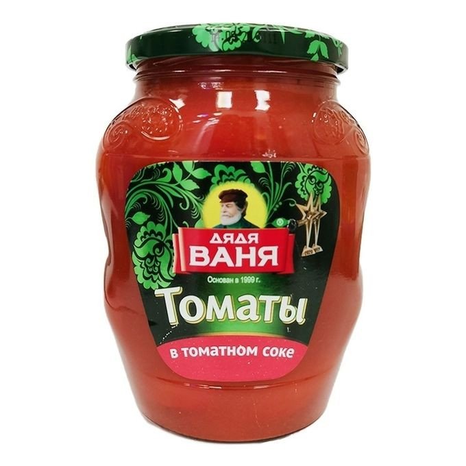 Canned food. Tomatoes in tomato juice. Unpeeled tomatoes in tomato juice. Pasteurized.