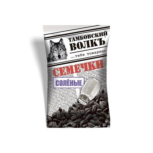 Roasted, unpeeled, salted sunflower seeds “Tambov Wolf”