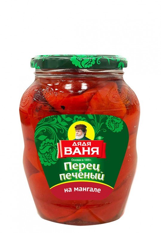 Canned vegetable snack bars. Appetizer “Grilled peppers”. Sterilized.