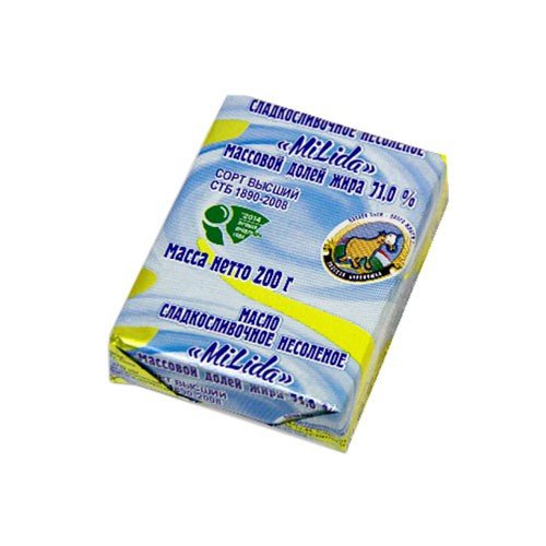 Unsalted sweet cream butter with fat content from 69% to 85%
