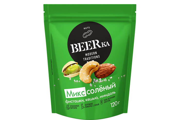 BEERka” Mix of cashews, almonds, fried salted pistachios
