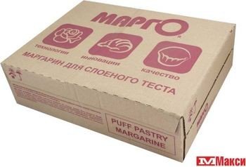 Solid margarine “SOLPRO” for puff pastries with a fat mass fraction of 82%, MTS brand