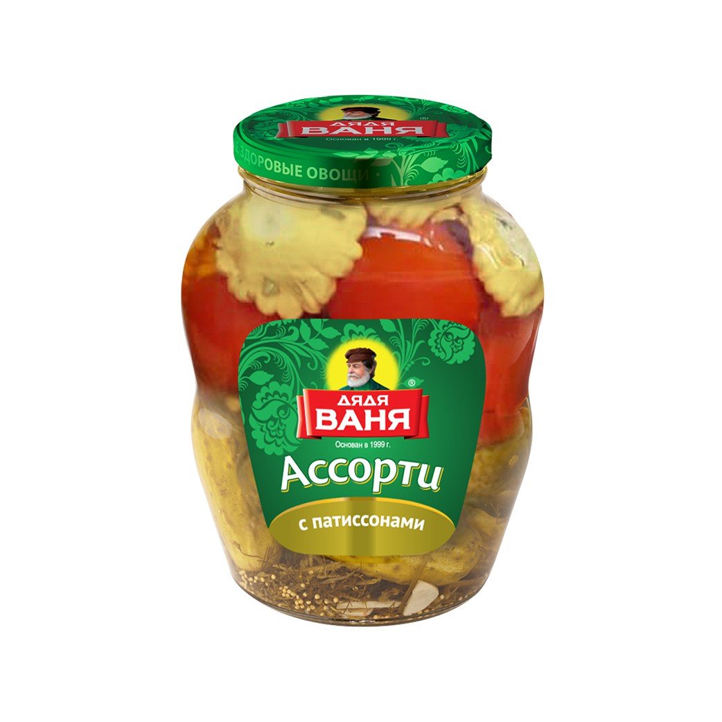 Assorted vegetables Uncle Vanya marinated tomatoes, cucumbers, squash 1800 g