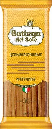 Pasta products “Bottega del Sole” from whole grain durum wheat flour, Fettuccine
