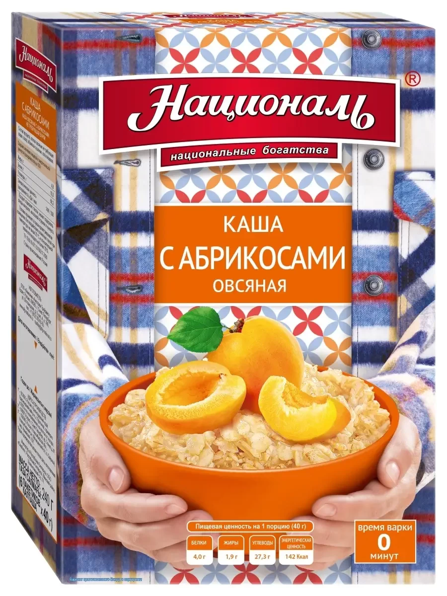 Oatmeal porridge with apricots TM “National”