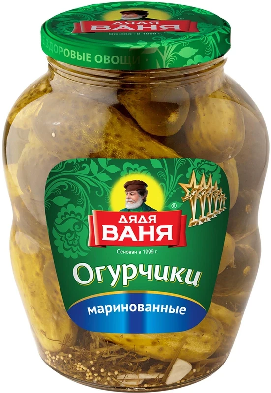 Canned food. Vegetable marinades. Pickled cucumbers (whole). Pasteurized.