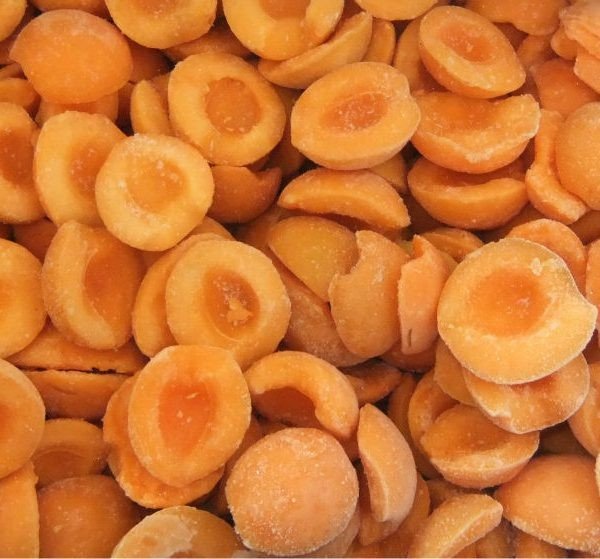 Frozen apricot halves