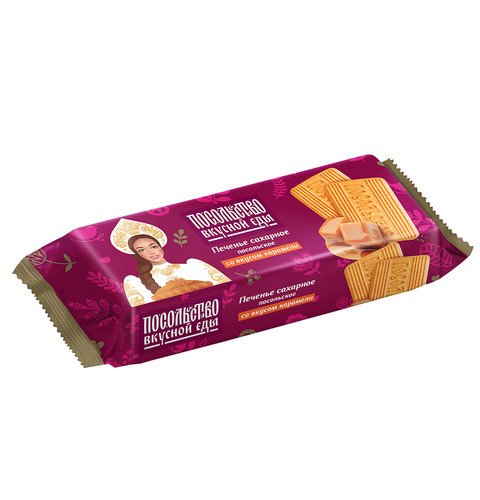 Sugar cookies “Posolskoe” with “CARAMEL” flavor