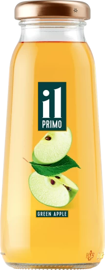 Clarified apple juice only in glass packaging