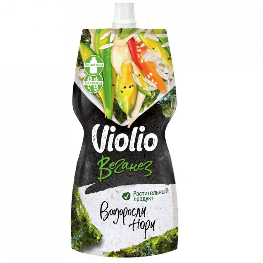 Veganese mayonnaise sauce “Violio” with nori seaweed with a fat mass fraction of 56%