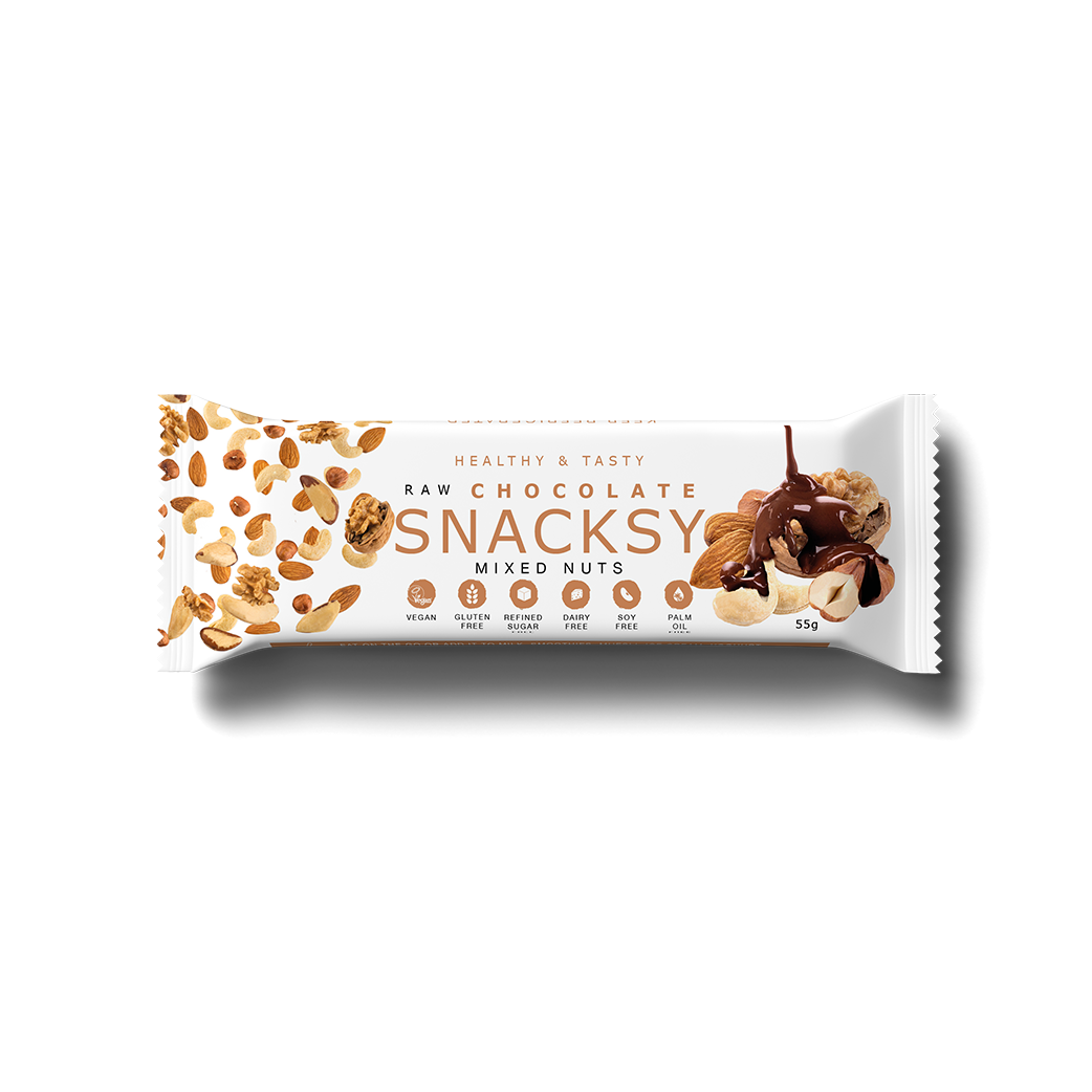 Raw chocolate snacksy nut mix