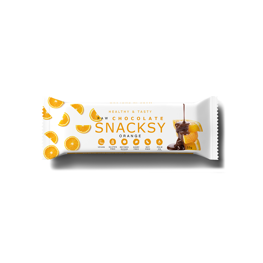 Raw chocolate snacksy orange