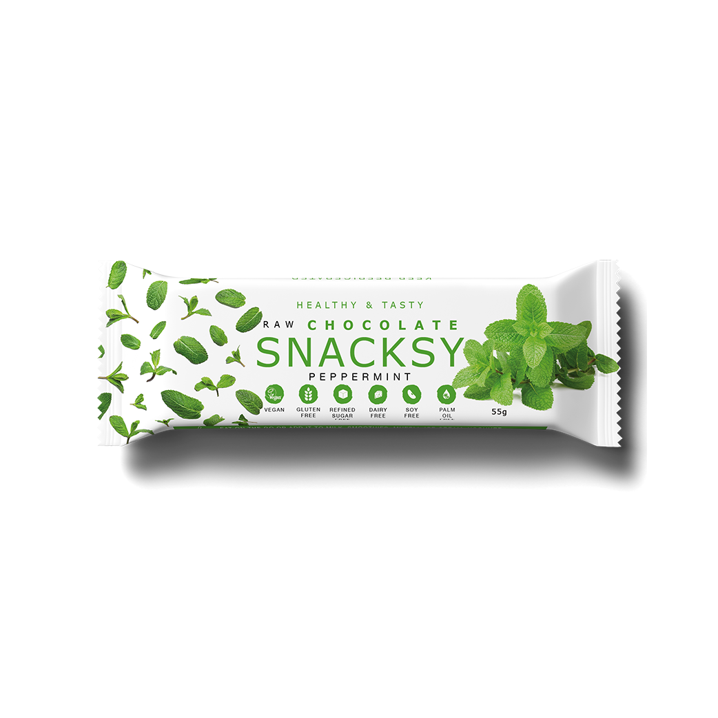 Raw chocolate snacksy peppermint