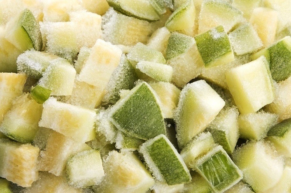 Frozen zucchini cube
