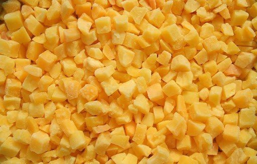 Frozen peach cube