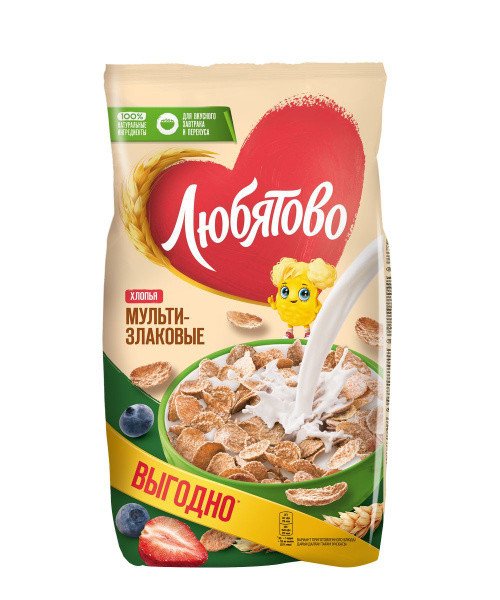 Ready-to-eat breakfasts trademark “Lyubyatovo”: “Multigrain cereal flakes”