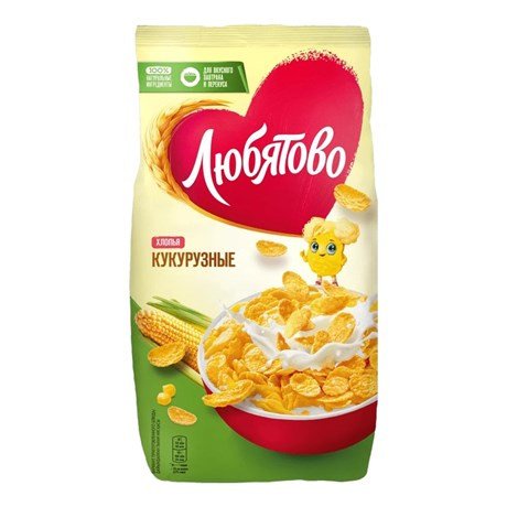 Ready-made breakfasts trademark “Lyubyatovo”: “Corn flakes”
