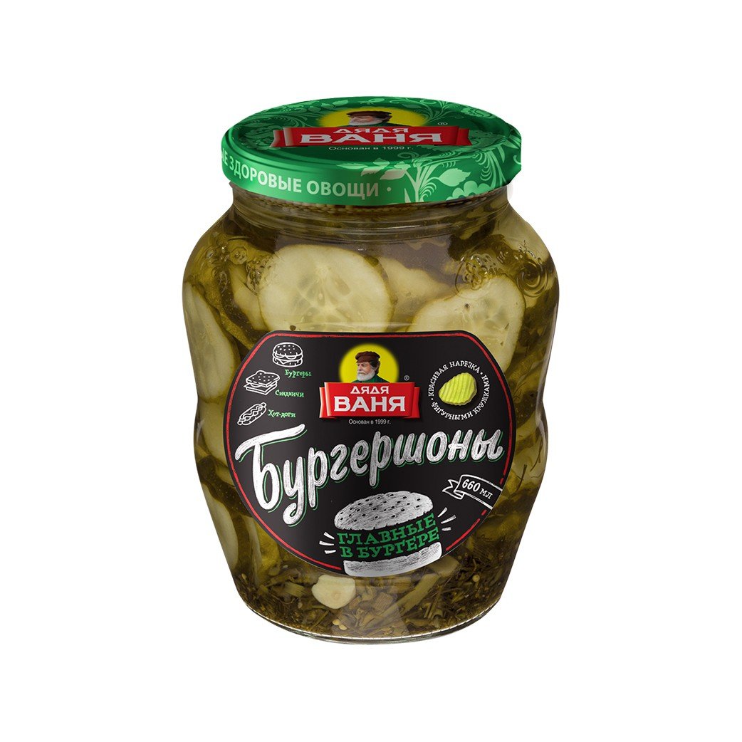 Uncle Vanya pickled cucumbers Burgershons 660 g