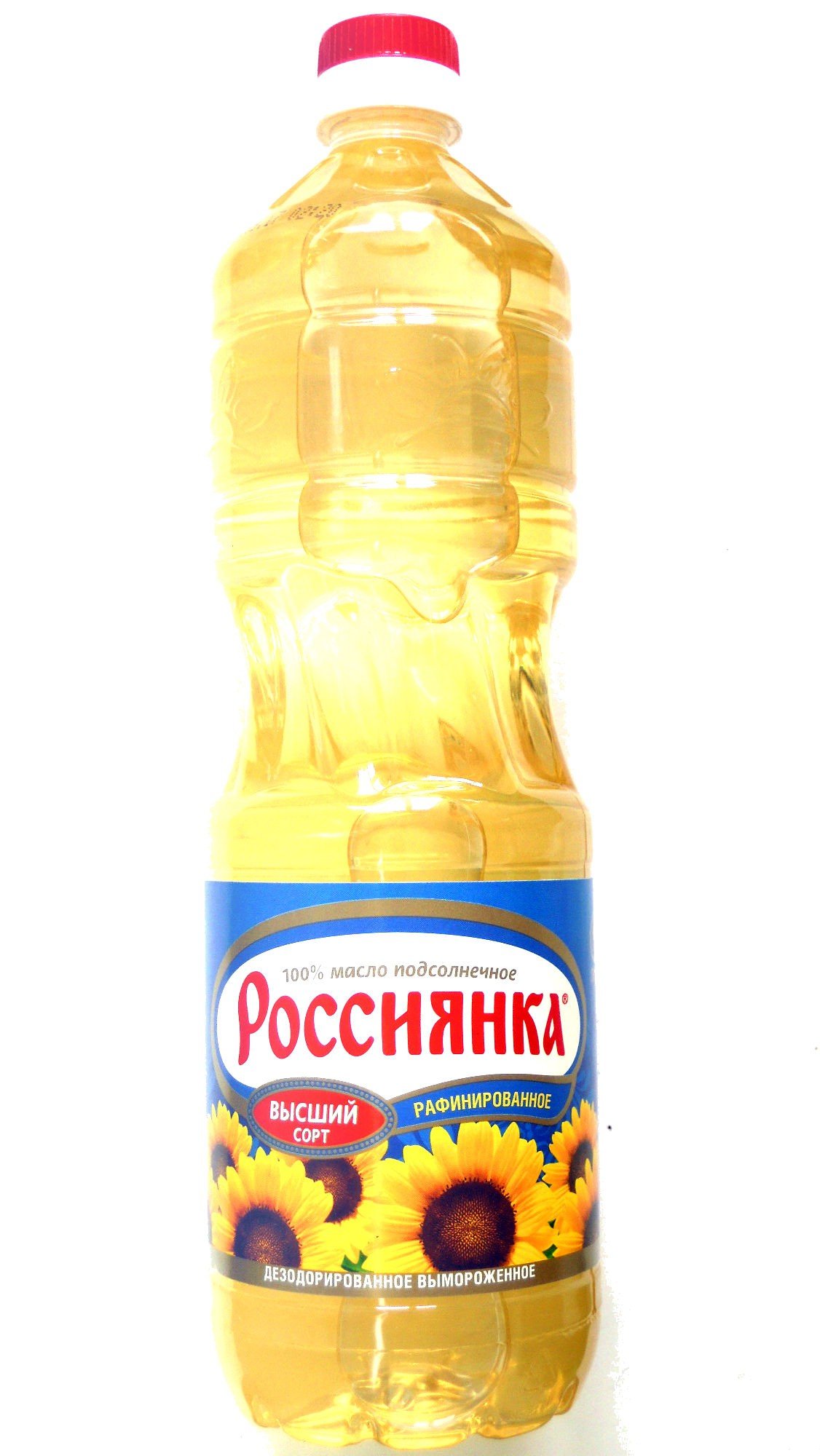 Refined, deodorized, frozen out sunflower oil, premium grade “Rossiyanka”, packaged in PET bottles
