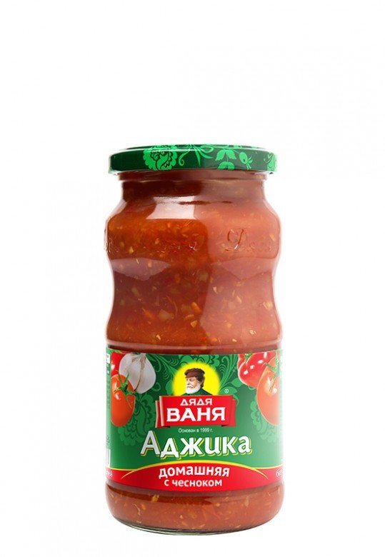 Homemade adjika with garlic 460g