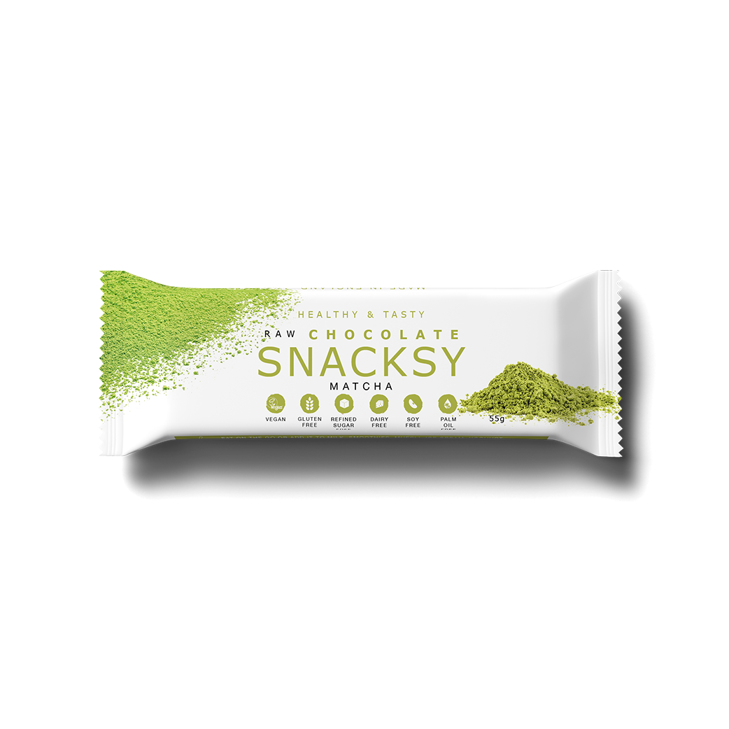 Raw chocolate snacksy matcha