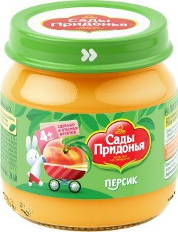 Peach puree with sugar, for baby food