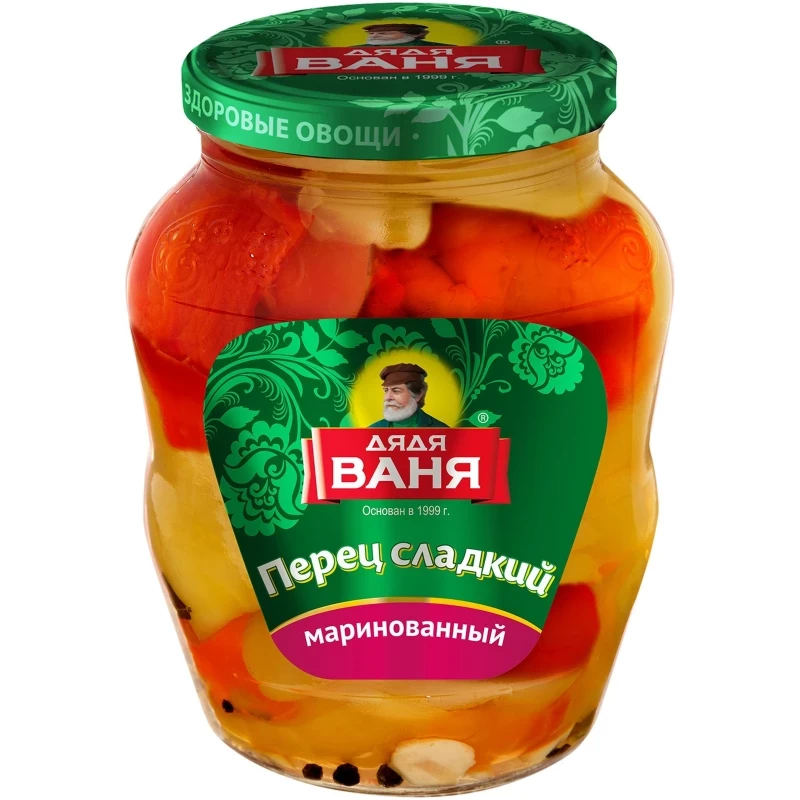 Pickled vegetables. Pickled sweet pepper. Pasteurized.