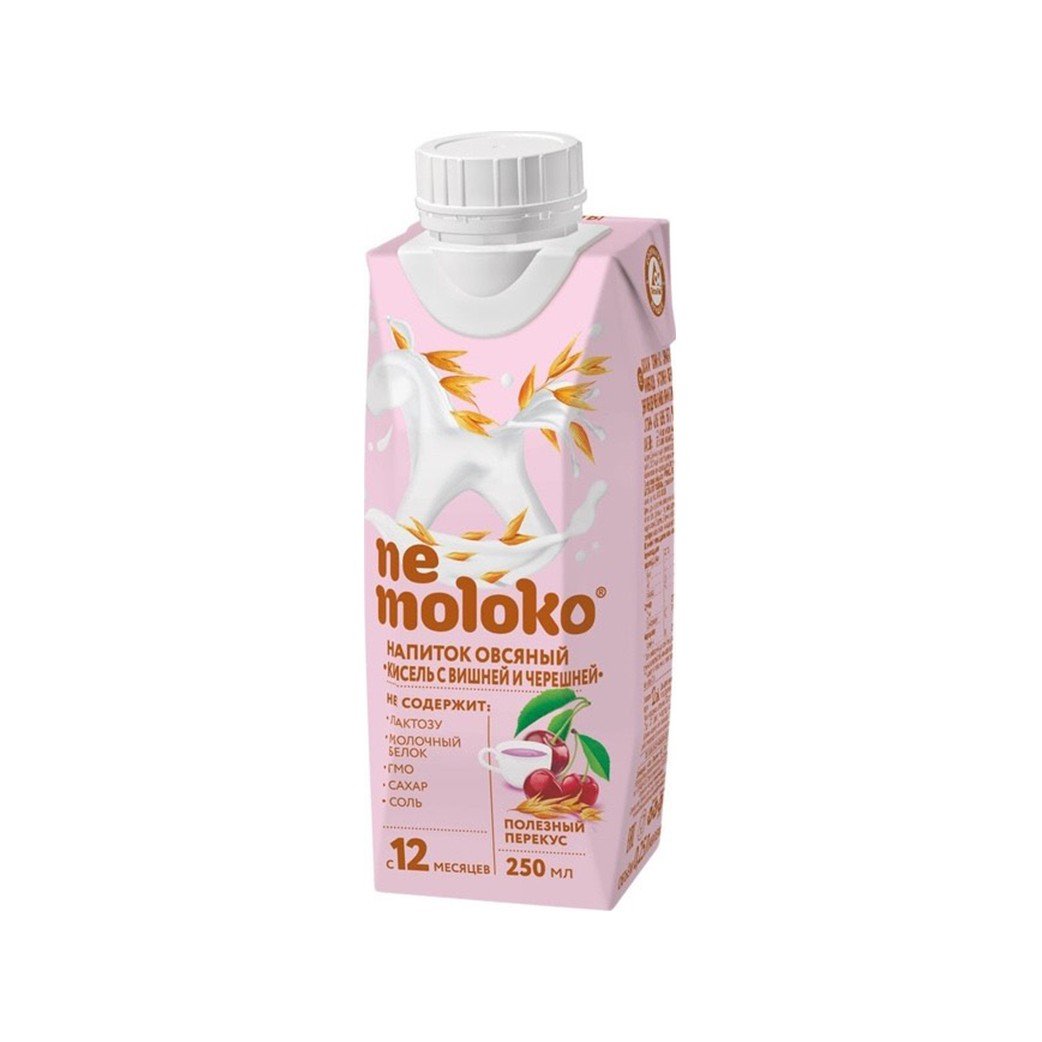 Oat drink “Kisel with cherries”, enriched with vitamins and minerals